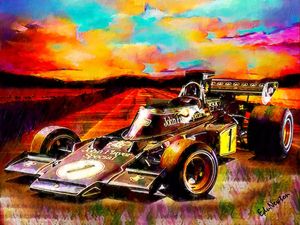 JPS LOTUS 72 - OIL PAINTING