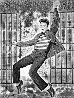 ELVIS PRESLEY , O REI DO ROCK AND ROLL - BLACK AND WHITE