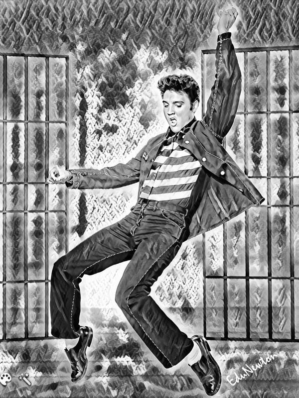 ELVIS PRESLEY , O REI DO ROCK AND ROLL - BLACK AND WHITE