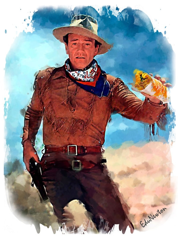 JOHN WAYNE COWBOY - ABSTRACT OIL