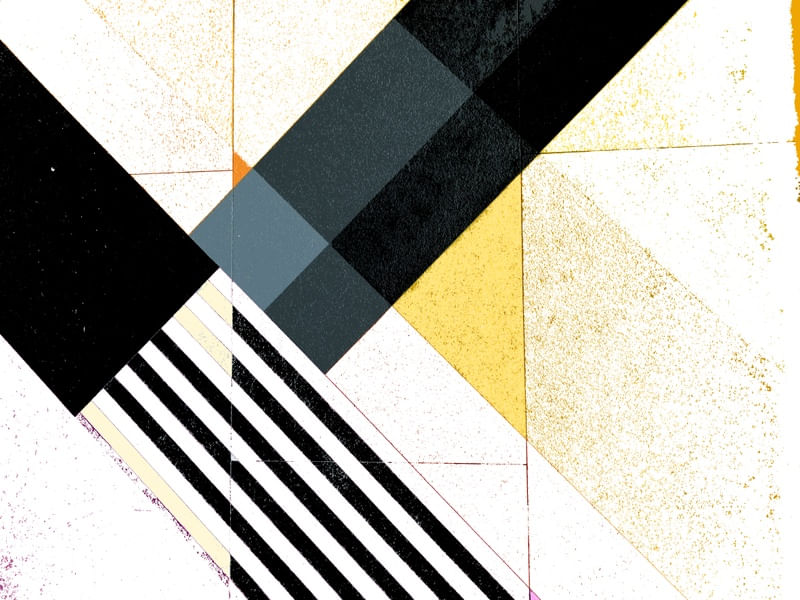 GEO BLACK, WHITE AND ORANGE I