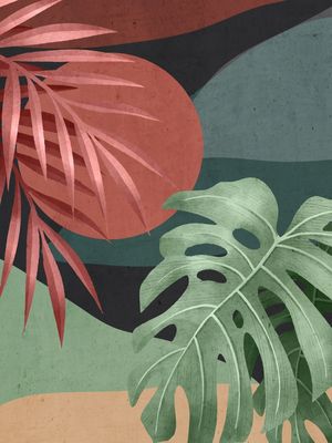 ABSTRACT ART TROPICAL LEAVES 18