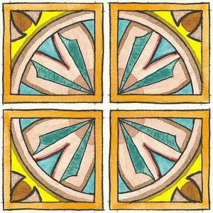 AZULEJO QUADRADO EM AQUARELA 11 - SERIE