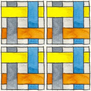 AZULEJO QUADRADO EM AQUARELA 12 - SERIE