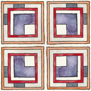 AZULEJO QUADRADO EM AQUARELA 13 - SERIE