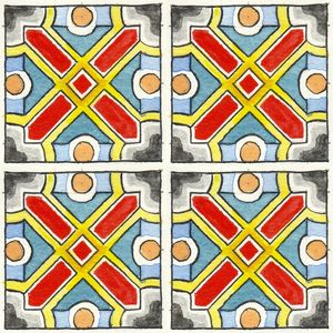 AZULEJO QUADRADO EM AQUARELA 14 - SERIE