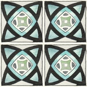 AZULEJO QUADRADO EM AQUARELA 15 - SERIE