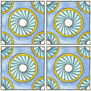 AZULEJO QUADRADO EM AQUARELA 03 - SERIE