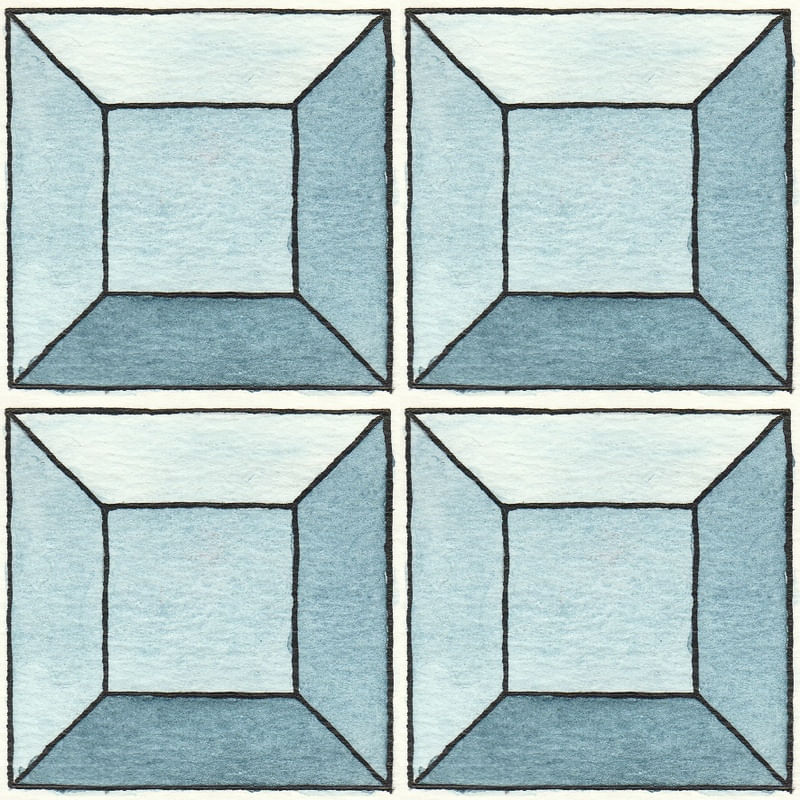 AZULEJO QUADRADO EM AQUARELA 06 - SERIE