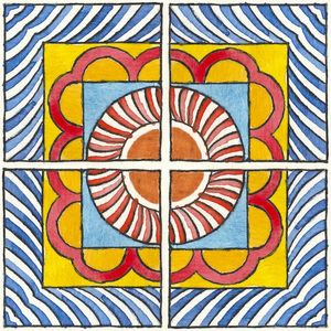 AZULEJO QUADRADO EM AQUARELA 09 - SERIE