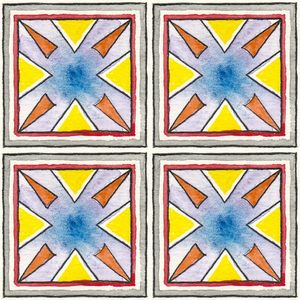 AZULEJO QUADRADO EM AQUARELA 10 - SERIE