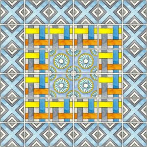 PAINEL DE AZULEJOS MISTOS EM AQUARELA 02