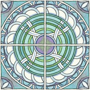 AZULEJO QUADRADO EM AQUARELA 01 - SERIE
