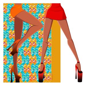 GEOMETRIC ART AND STYLISH GIRLS
