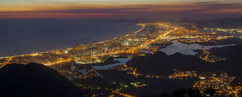 PAISAGENS CARIOCAS: BARRA DA TIJUCA E RECREIO AO ENTARDECER, PANORÂMICA, RIO DE JANEIRO