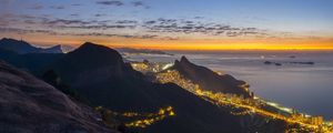 PAISAGENS CARIOCAS: AMANHECER NO RIO DE JANEIRO VISTO DA PEDRA BONITA, RIO DE JANEIRO