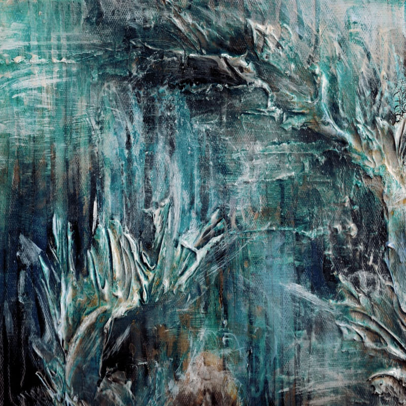 MOANA 4, TEAL BLUE CERCETA OCEANO MAR ABSTRATO QUADRADO