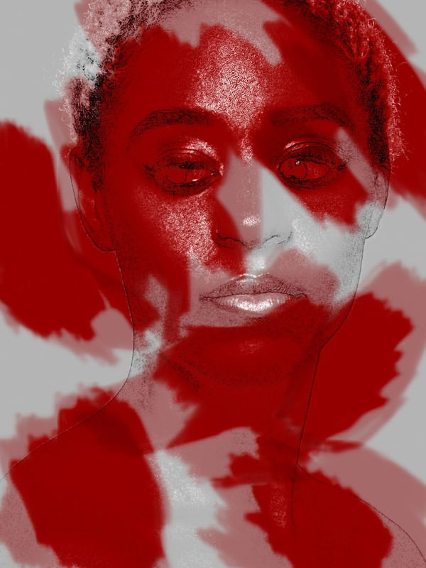 MULHER ABSTRATA VERMELHO