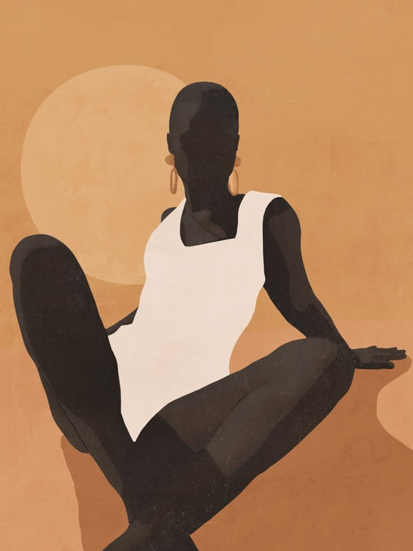 MINIMAL ABSTRACT ART SUNSET GIRL 4