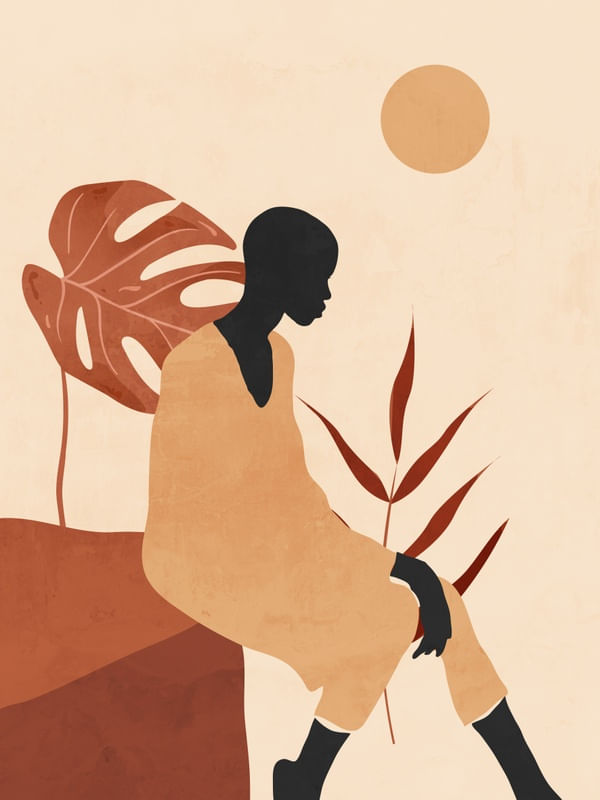MINIMAL ABSTRACT ART SUNSET GIRL 6