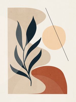 MINIMAL ABSTRACT ART PLANT 9