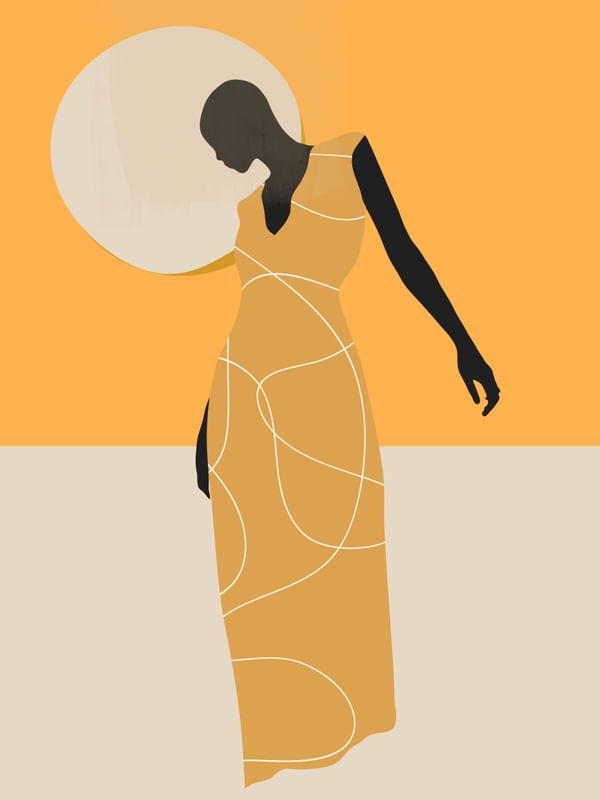 MINIMAL ABSTRACT ART SUNSET GIRL 9