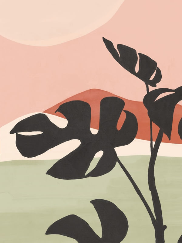 MINIMAL ABSTRACT ART- MONSTERA LEAVES 2
