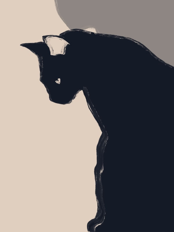 MINIMAL ABSTRACT ART BLACK CAT