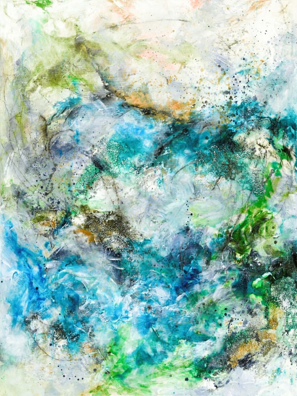 FROLIC 1, ABSTRATO COLORIDO ORGANICO ELEGANTE PINTURA