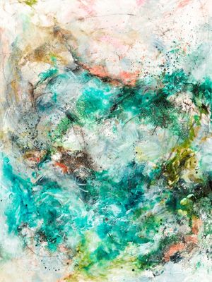 FROLIC 2, ABSTRATO COLORIDO ORGANICO ELEGANTE PINTURA