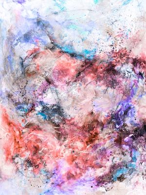 FROLIC 4, ABSTRATO COLORIDO ORGANICO ELEGANTE PINTURA