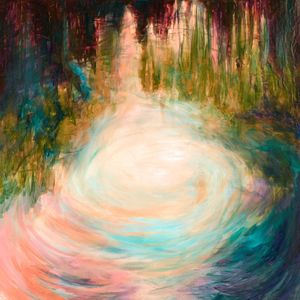 LOOKING GLASS 2, NATUREZA LAGO COLORIDO ORGANICO MODERNO PINTURA