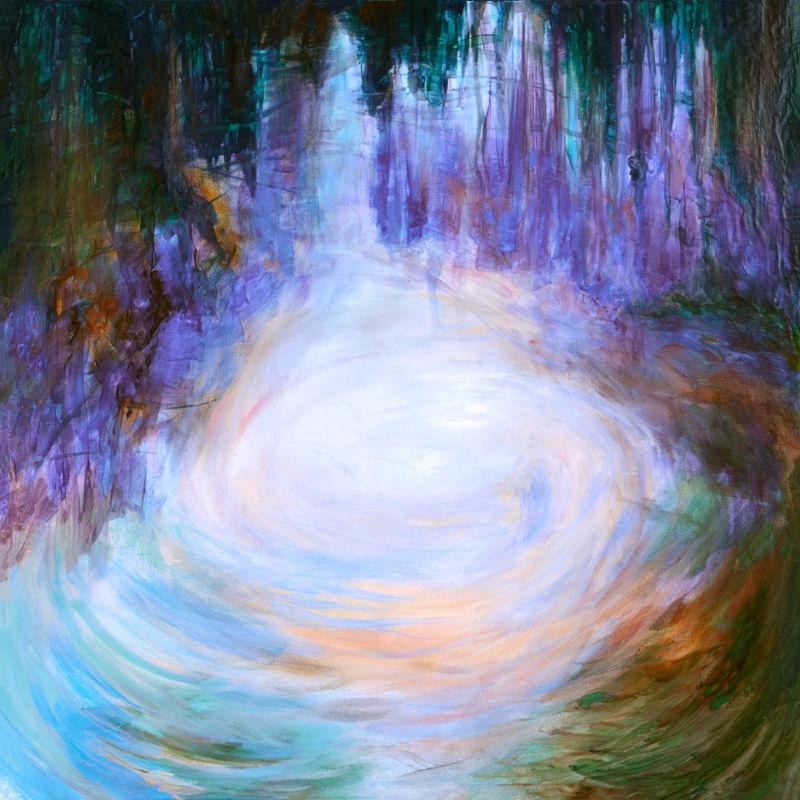 LOOKING GLASS 4, NATUREZA LAGO COLORIDO ORGANICO MODERNO PINTURA