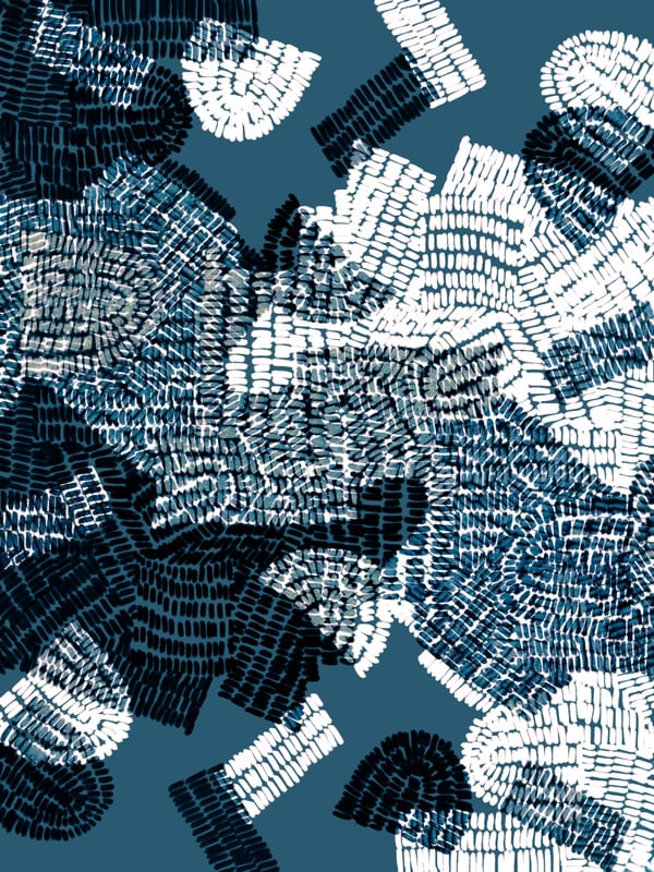 FEEDBACK 7, INDIGO PRETO E BRANCO CINZA MODERNO GEOMETRICO ABSTRATO SKETCH