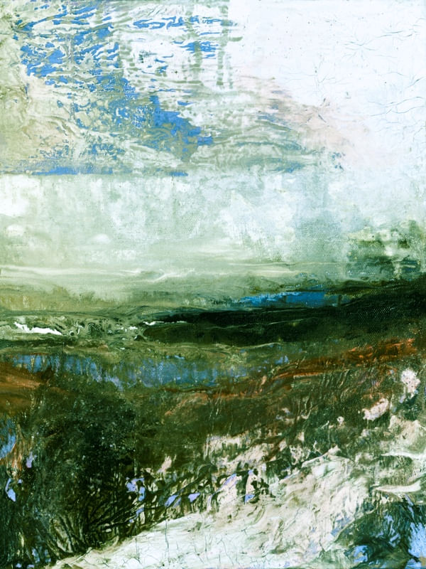 COASTAL LANDSCAPE STUDY, VERDE OCEANO ABSTRATO MODERNO ELEGANTE PINTURA