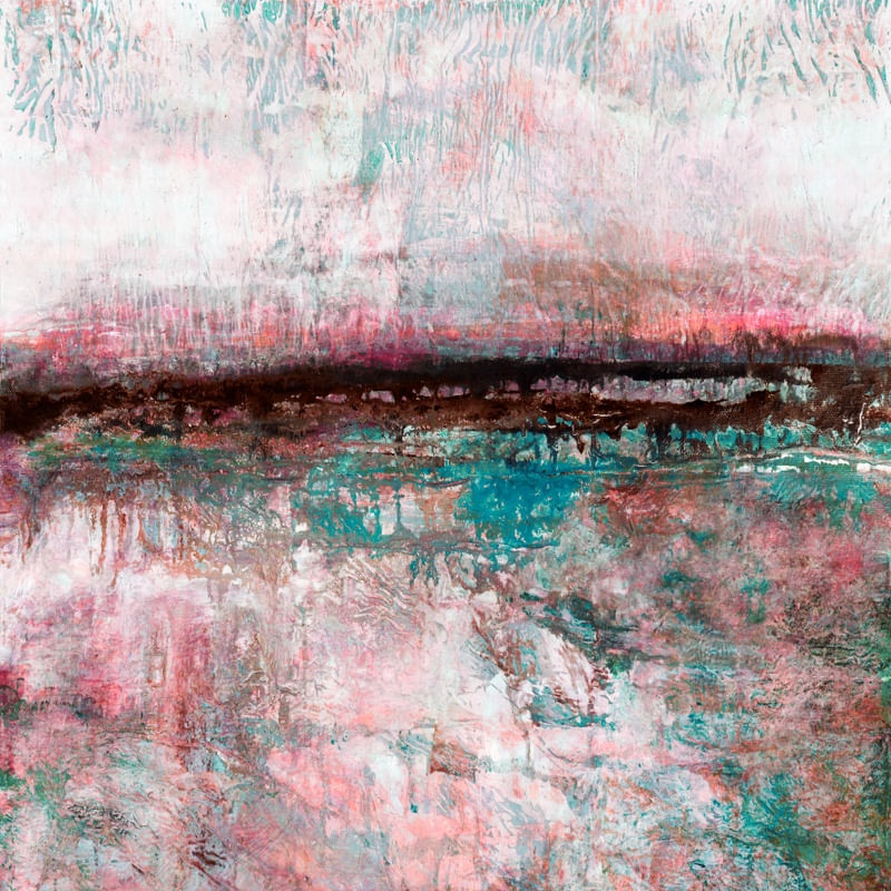 SIMPLE COASTAL LANDSCAPE 2, ABSTRATO ORGANICO PAISAGEM COSTEIRO PINTURA
