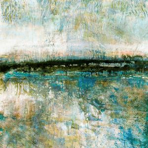 SIMPLE COASTAL LANDSCAPE 1, ABSTRATO ORGANICO PAISAGEM COSTEIRO PINTURA