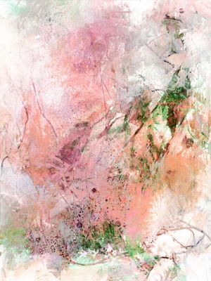 SOFTLY SOFTLY 1, ABSTRATO ELEGANTE ORGANICO BOTANICO PINTURA