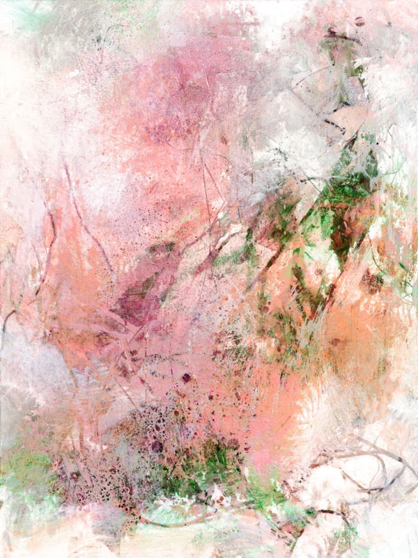 SOFTLY SOFTLY 1, ABSTRATO ELEGANTE ORGANICO BOTANICO PINTURA