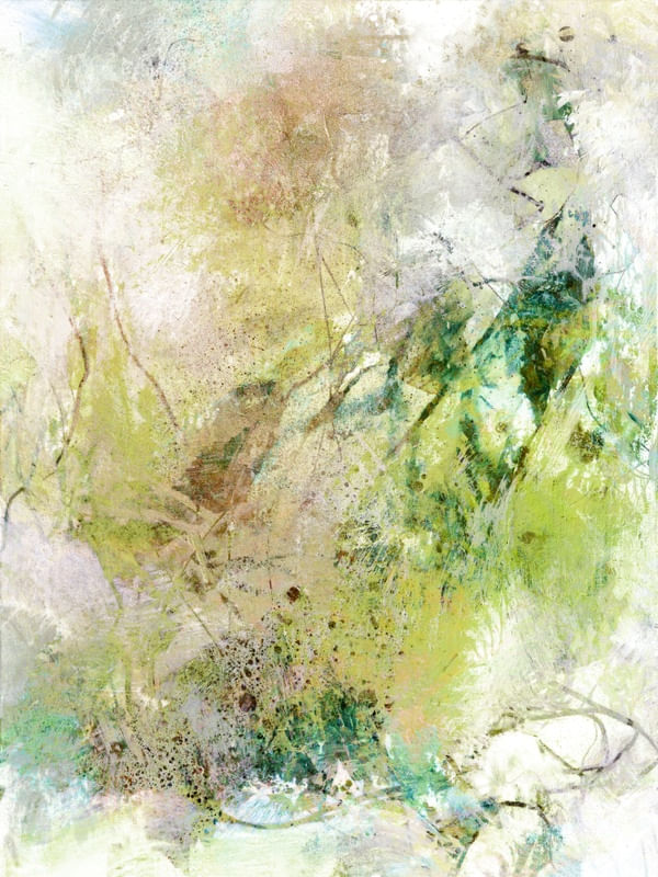 SOFTLY SOFTLY 2, ABSTRATO ELEGANTE ORGANICO BOTANICO PINTURA