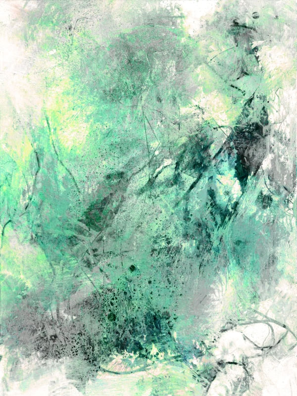 SOFTLY SOFTLY 5, ABSTRATO ELEGANTE ORGANICO BOTANICO PINTURA