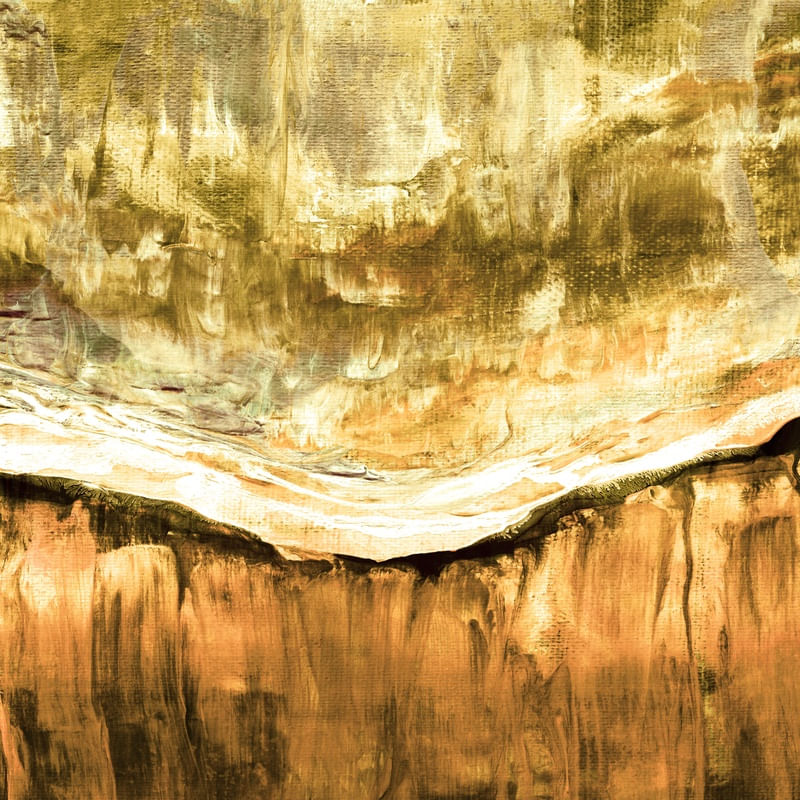MOUNTAIN FLOW 1, LARANJA MODERNO PAISAGEM ELEGANTE ATMOSFERICO PINTURA