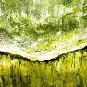MOUNTAIN FLOW 5, LIMAO VERDE MODERNO PAISAGEM ELEGANTE ATMOSFERICO PINTURA