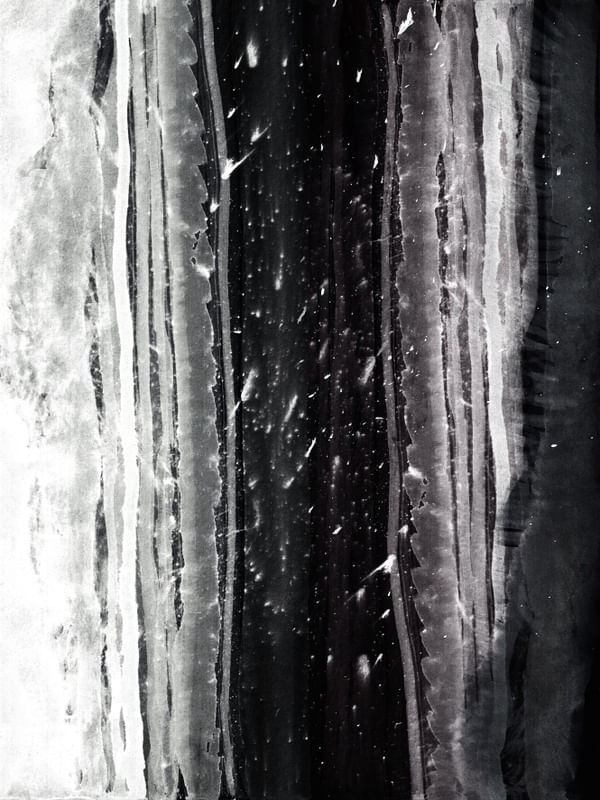 TORRANT, PRETO E BRANCO MODERNO ABSTRATO ELEGANTE AGUARELA PINTURA