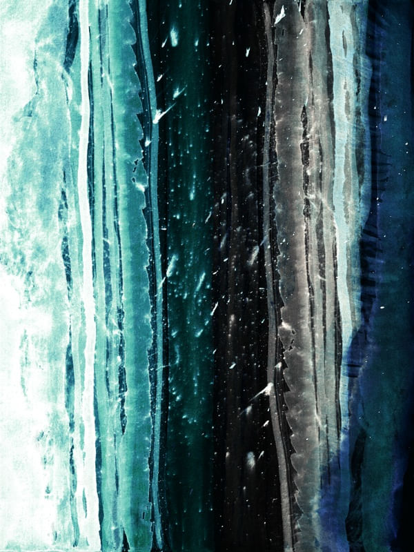 TORRANT, AZUL MULTI MODERNO ABSTRATO AGUARELA PINTURA