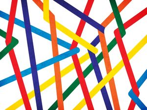 ABSTRATO GEOMÉTRICO - LINHAS COLORIDAS
