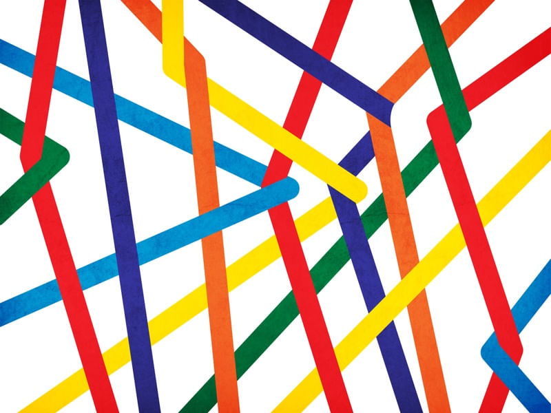 ABSTRATO GEOMÉTRICO - LINHAS COLORIDAS