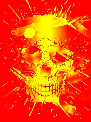 ABSTRACT YELLOW SKULL