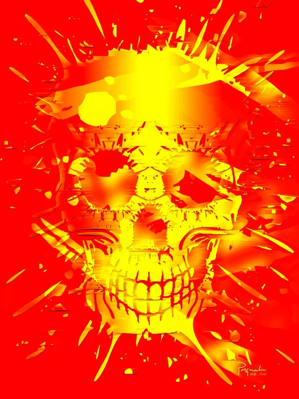 ABSTRACT YELLOW SKULL