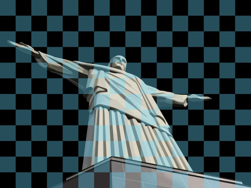 CRISTO REDENTOR AZUL E PRETO